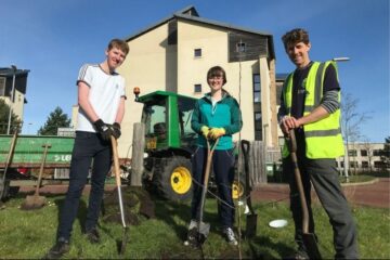 Tree planting and wildflower seed sowing on the North Haugh