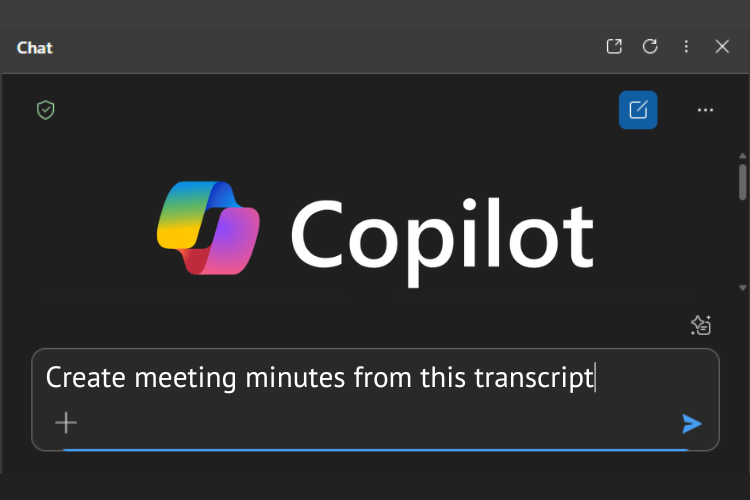 Produce meeting minutes and actions using Copilot